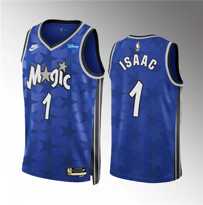 Men's Orlando Magic #1 Jonathan Isaac Blue 2023/24 Classic Edition Stitched Basketball Jersey