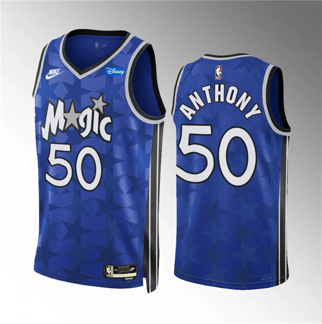 Men's Orlando Magic #50 Cole Anthony Blue 2023/24 Classic Edition Stitched Basketball Jersey