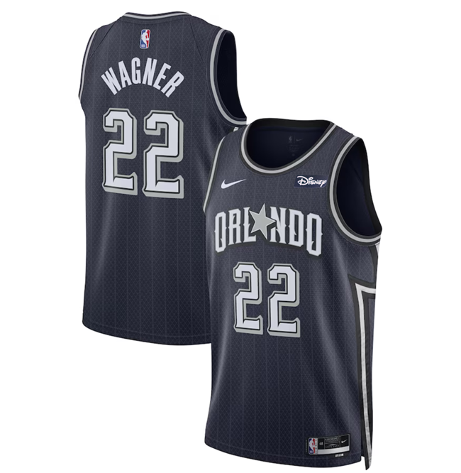 Men's Orlando Magic #22 Franz Wagner Navy 2023/24 City Edition Stitched Basketball Jersey