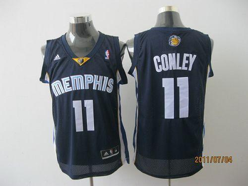 Grizzlies #11 Michael Conley Revolution 30 Dark Blue Stitched NBA Jersey