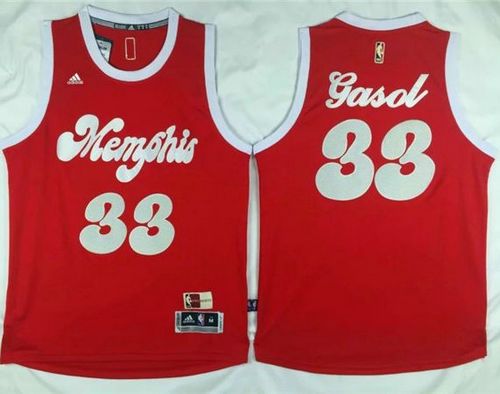 Grizzlies #33 Marc Gasol Red 2015-2016 Christmas Day Stitched NBA Jersey