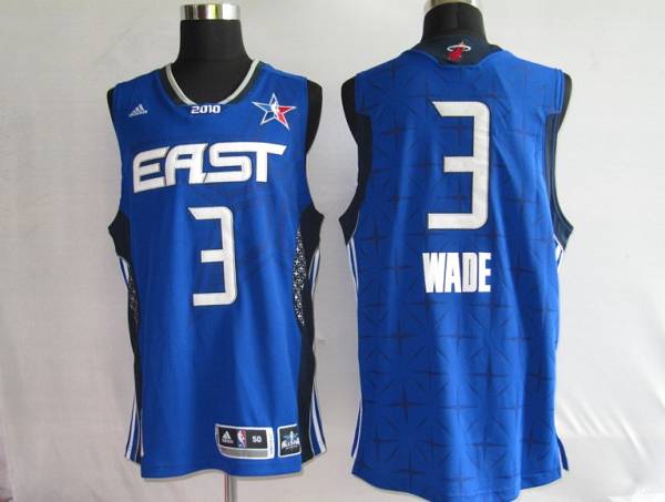 Heat #3 Dwyane Wade Stitched Blue 2010 All Star NBA Jersey