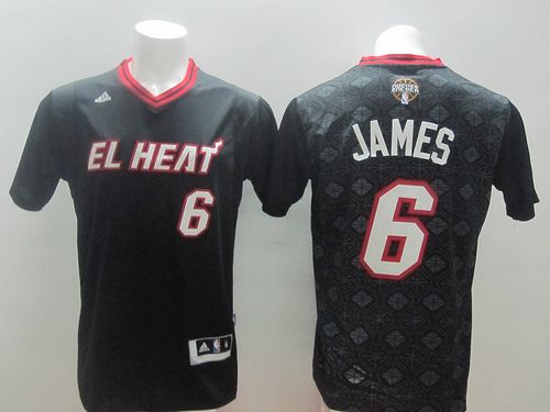 Heat #6 LeBron James Black New Latin Nights Stitched NBA Jersey