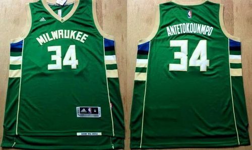 Revolution 30 Bucks #34 Giannis Antetokounmpo Green Stitched NBA Jersey