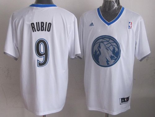 Timberwolves #9 Ricky Rubio White 2013 Christmas Day Swingman Stitched NBA Jersey