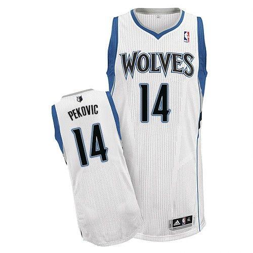 Revolution 30 Timberwolves #14 Nikola Pekovic White Stitched NBA Jersey