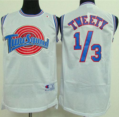 Space Jam Tune Squad 1/3 Tweety White Stitched Basketball Jersey