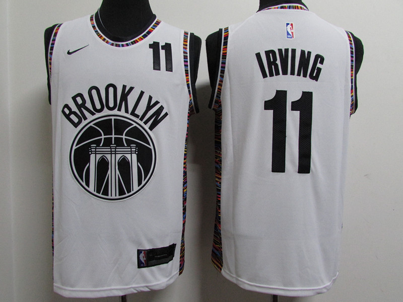 Men's Brooklyn Nets #11 Kyrie Irving White New City Edition Stitched Jersey