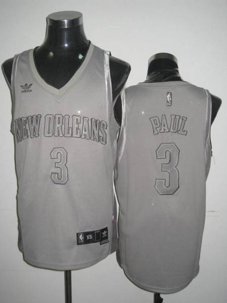 Hornets #3 Chris Paul Stitched Grey Anniversary Style NBA Jersey