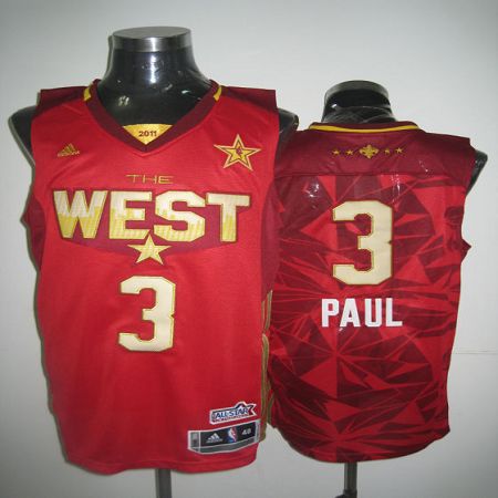 Hornets #3 Chris Paul 2011 All Star Red Stitched NBA Jersey