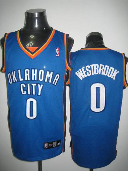 Thunder #0 Russell Westbrook Stitched Blue NBA Jersey
