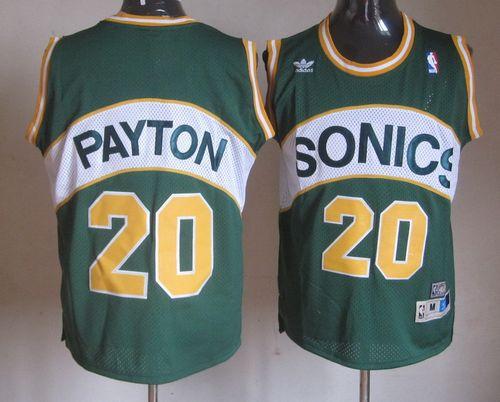 Thunder #20 Gary Payton Green Seattle SuperSonics Style Stitched NBA Jersey