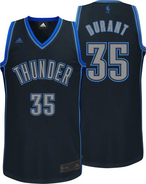 Thunder #35 Kevin Durant Black Graystone Fashion Stitched NBA Jersey