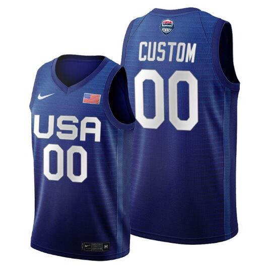 Men's USA Basketball ACTIVE PLAYER Custom 2021 Summer Olympics Navy Limited Stitched Jersey