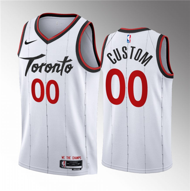 Men's Toronto Raptors Active Player Custom White 2023/24 Association Edition Stitched Basketball Jersey