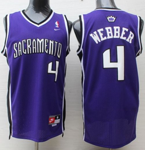 Nike Kings #4 Chris Webber Purple Throwback Stitched NBA Jersey
