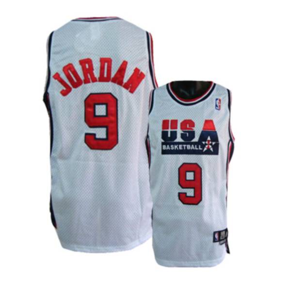 Olympic 9# Michael Jordan White Stitched NBA Jersey