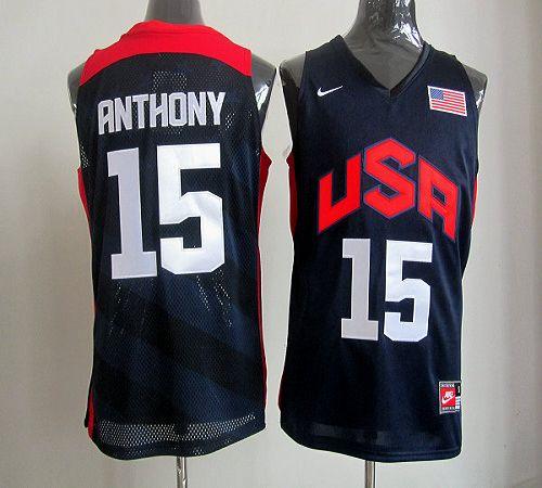 Nike 2012 Olympics Team USA #15 Carmelo Anthony Dark Blue Stitched NBA Jersey