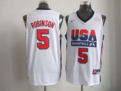 Nike Team USA #5 David Robinson White 2012 USA Basketball Retro Stitched NBA Jersey