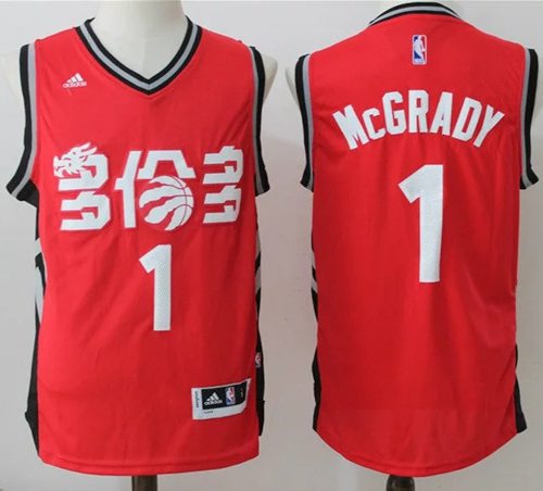 Raptors #1 Tracy Mcgrady Red Slate Chinese New Year Stitched NBA Jersey