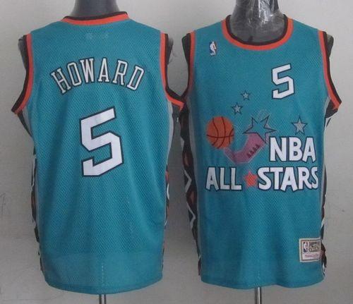 Mitchell And Ness Wizards #5 Juwan Howard Light Blue 1996 All star Stitched NBA Jersey
