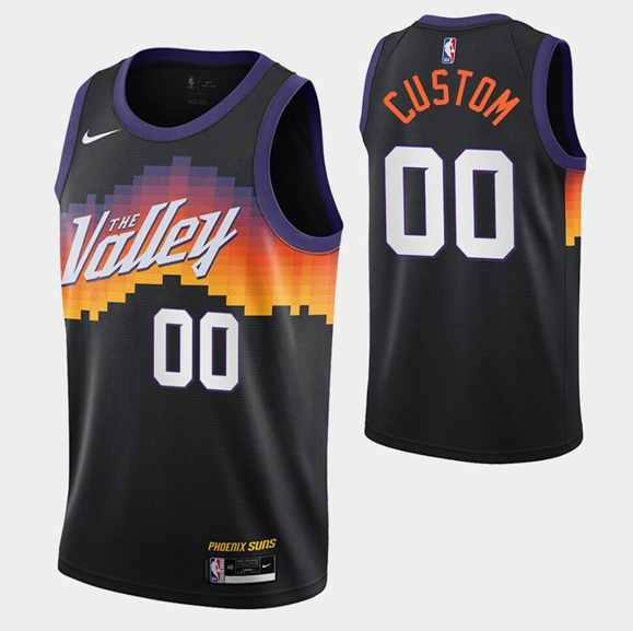 Men's Phoenix Suns Active Player 2020 Black Custom City Edition Stitched NBA Jersey