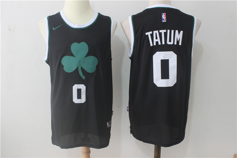 Men's Nike Boston Celtics #0 Jayson Tatum All Black Stitched NBA Jersey