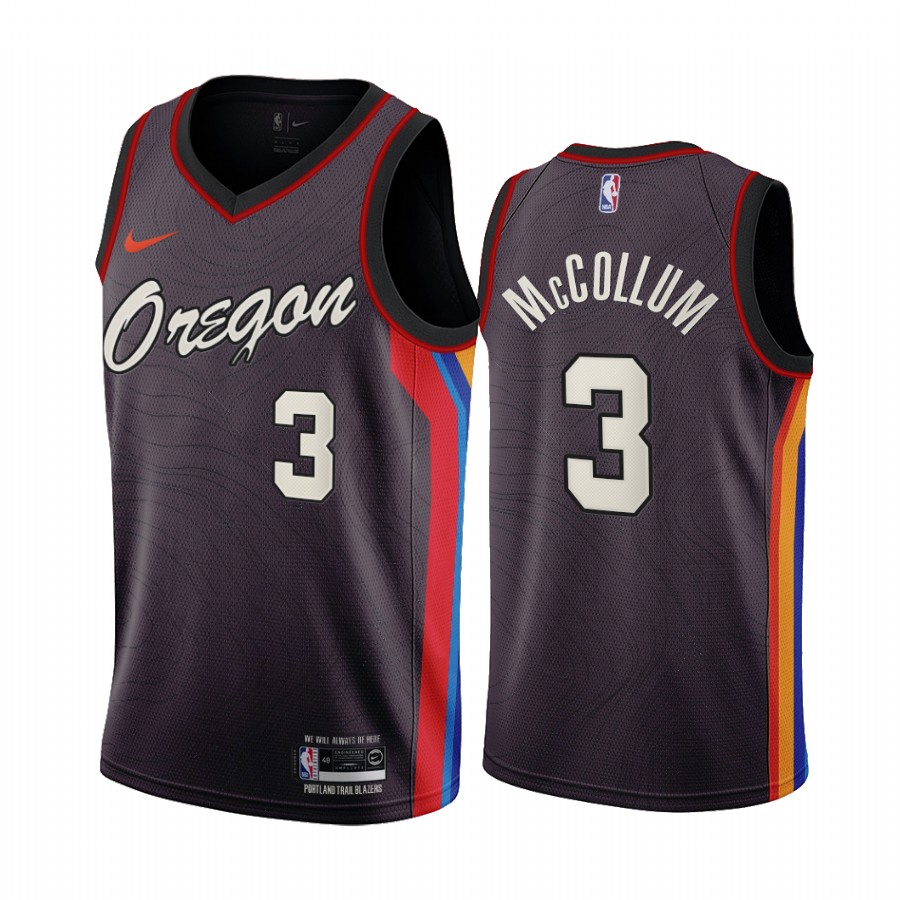 Men's Portland Trail Blazers #3 C.J. McCollum 2020 Coffee City Edition Stitched Jersey