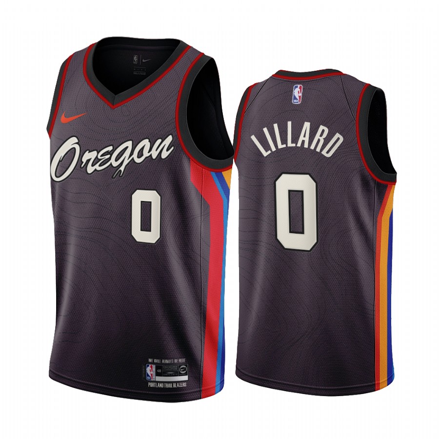 Men's Portland Trail Blazers #0 Damian Lillard 2020 Coffee City Edition Stitched Jersey