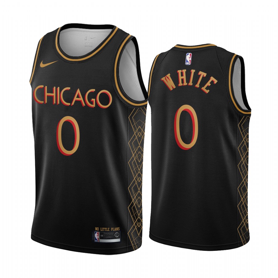 Men's Chicago Bulls #0 Coby White 2020 Black City Edition Stitched NBA Jersey