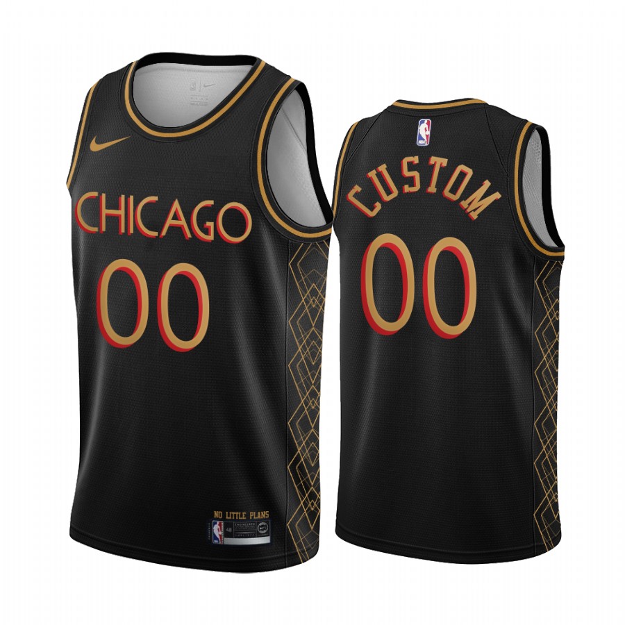 Men's Chicago Bulls Active Player 2020 Black City Edition Custom Stitched NBA Jersey