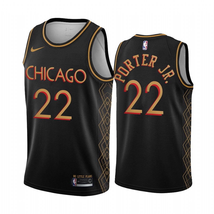 Men's Chicago Bulls #22 Otto Porter Jr. 2020 Black City Edition Stitched NBA Jersey