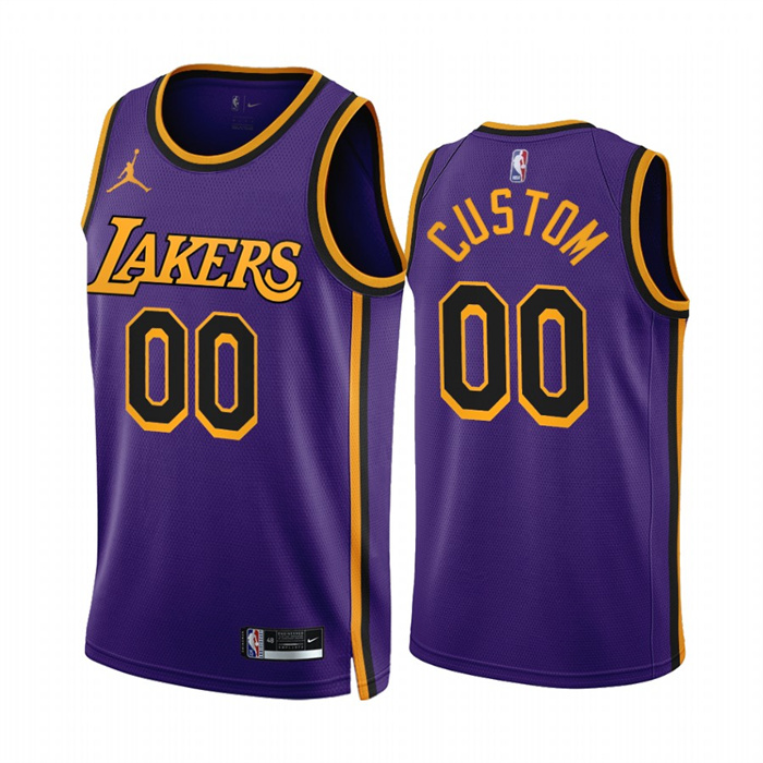 Men's Los Angeles Lakers Active Player Cutom 2022/23 Purple Statement Edition Stitched Basketball Jersey