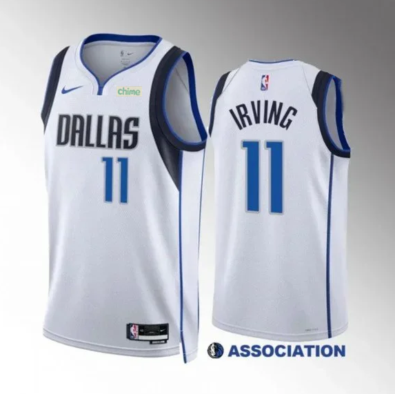 Men's Dallas Mavericks #11 Kyrie Irving White Association Edition Stitched Basketball Jersey