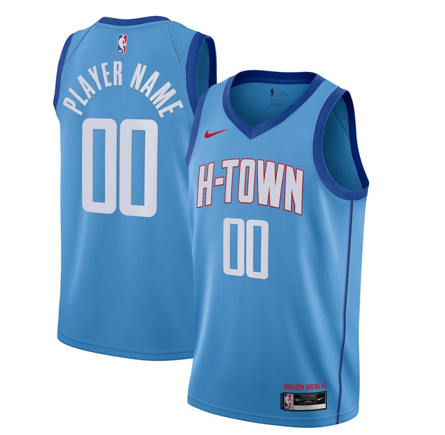 Men's Houston Rockets Active Player Custom 2020/21 Blue City Edition Swingman Stitched NBA Jersey