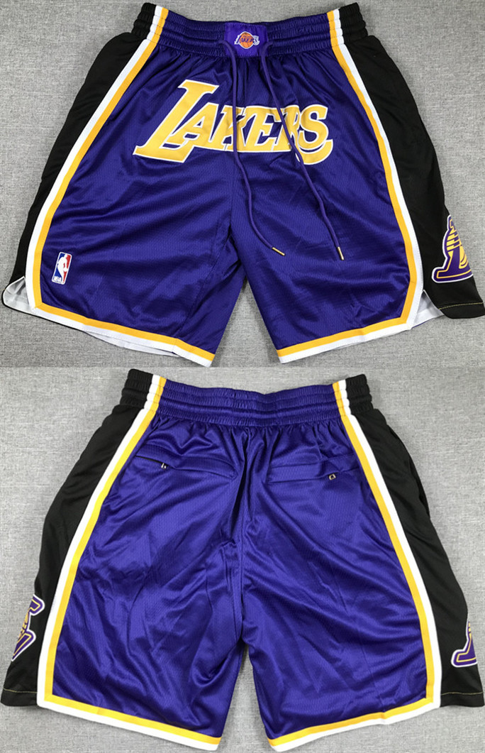 Men's Los Angeles Lakers Purple/Black Shorts (Run Small)