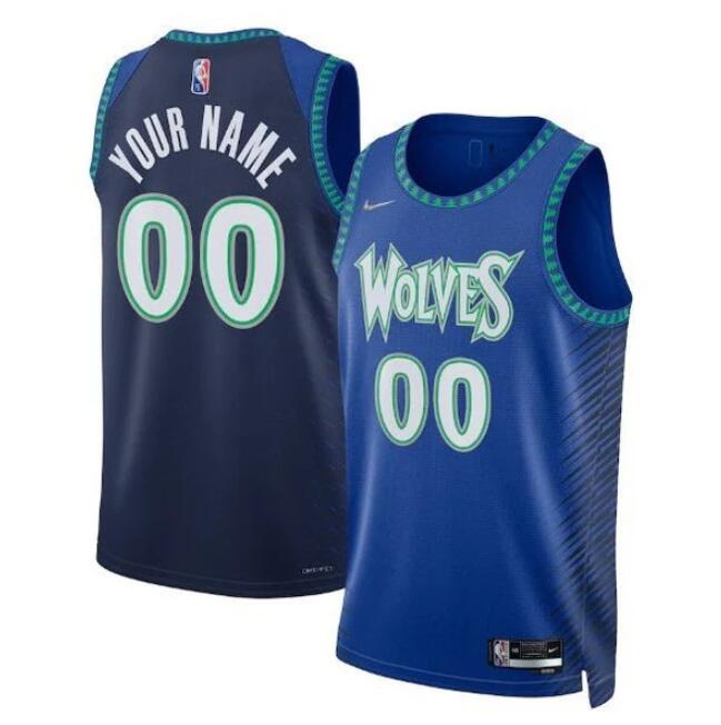 Youth Minnesota Timberwolves Active Player Custom Blue/Navy City Edition Stitched Basketball Jersey