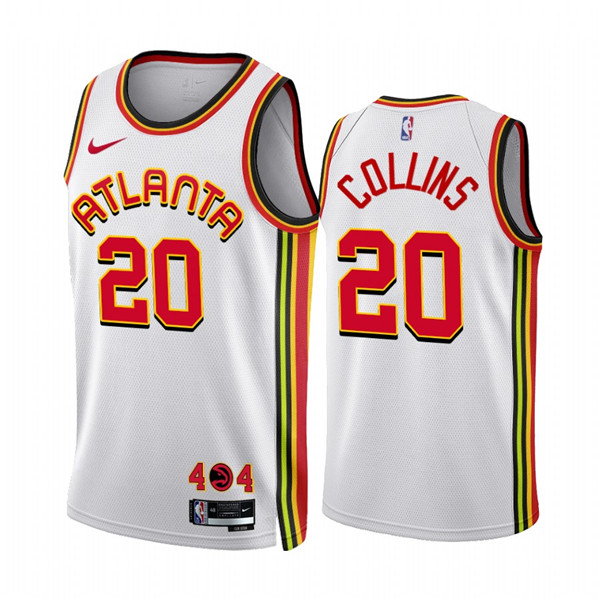 Men's Atlanta Hawks #20 John Collins 2022/23 White Association Edition Stitched Jersey