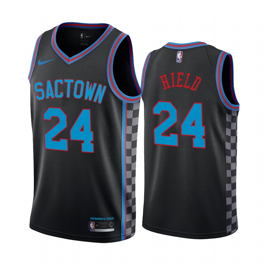 Men's Sacramento Kings #24 Buddy Hield Black City Edition Stitched Jersey