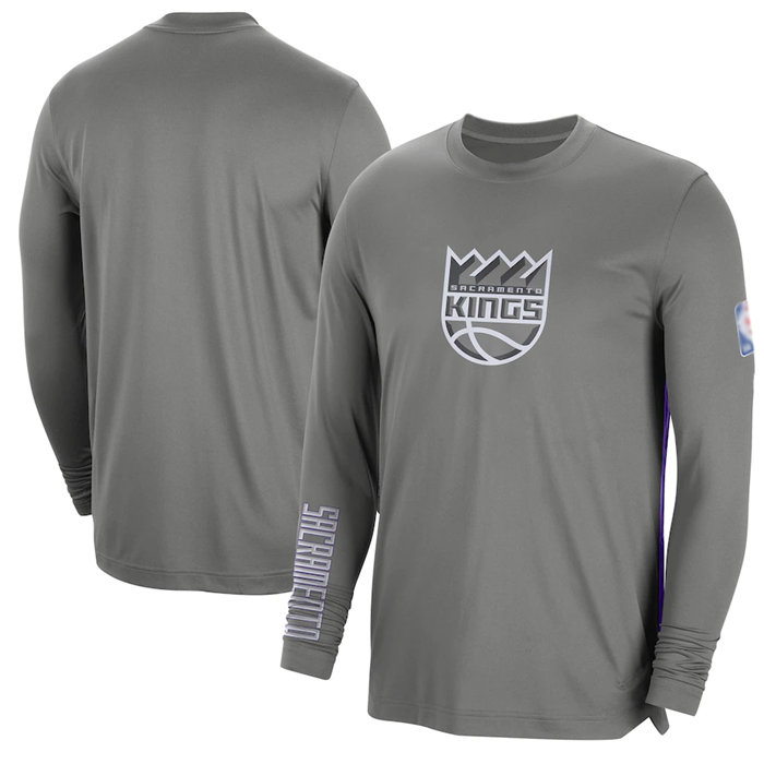 Men's Sacramento Kings Grey 2022/23 City Edition Essential Expressive Long Sleeve T-Shirt