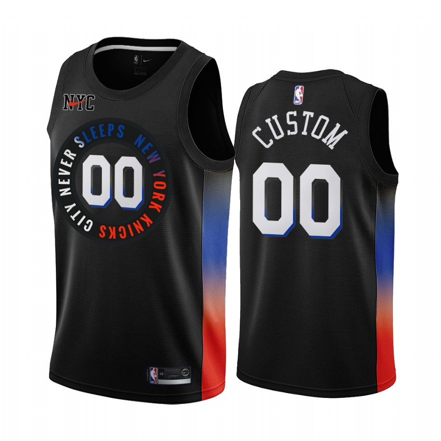Men's New York Knicks Active Player 2020 Black City Edition Custom Stitched NBA Jersey