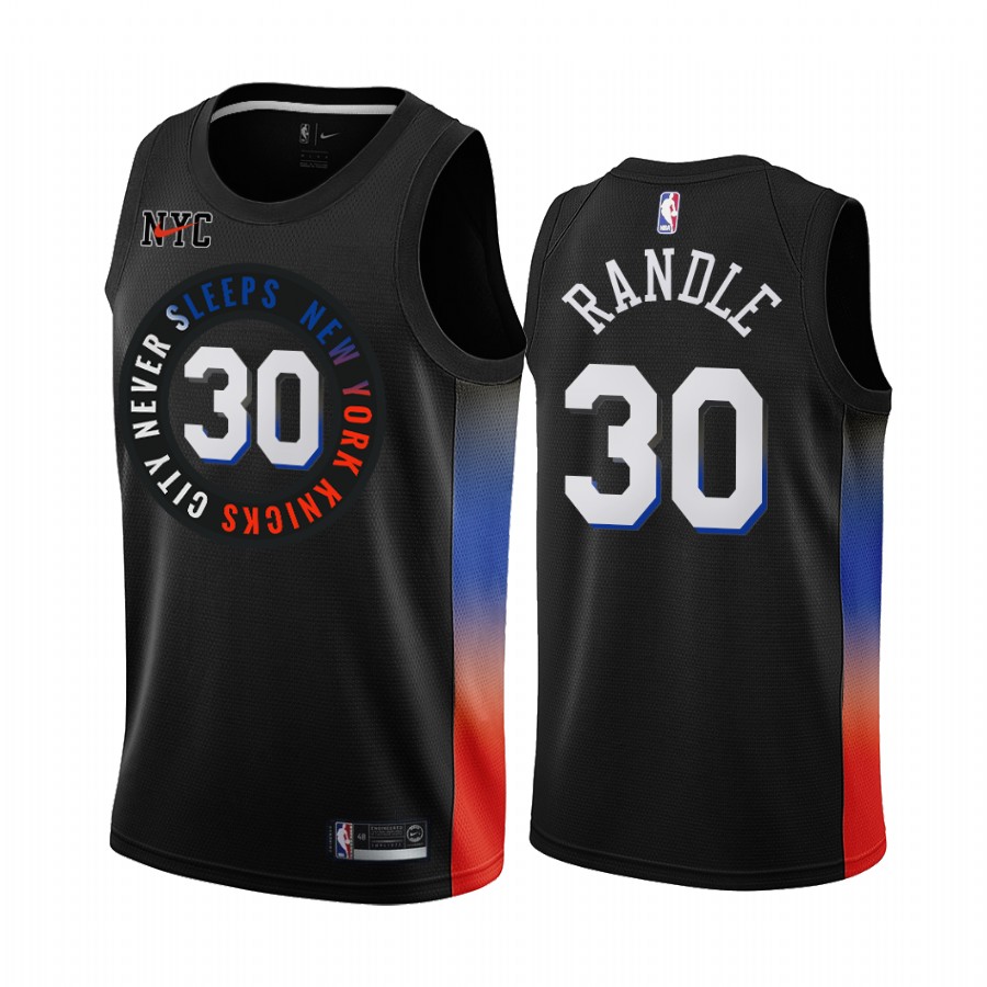 New Yok Knicks #30 Julius Randle 2020 Black City Edition Stitched Swingman Jersey