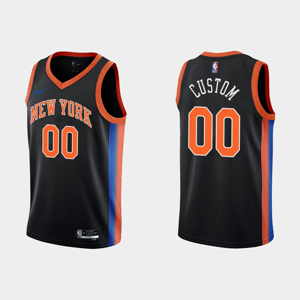 Men's New Yok Knicks Active Player Custom 2022-23 Black City Edition Stitched Basketball Jersey