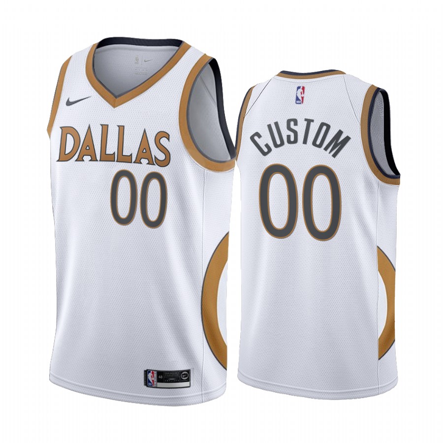 Men's Dallas Mavericks Active Player 2020 White City Edition Custom Stitched NBA Jersey