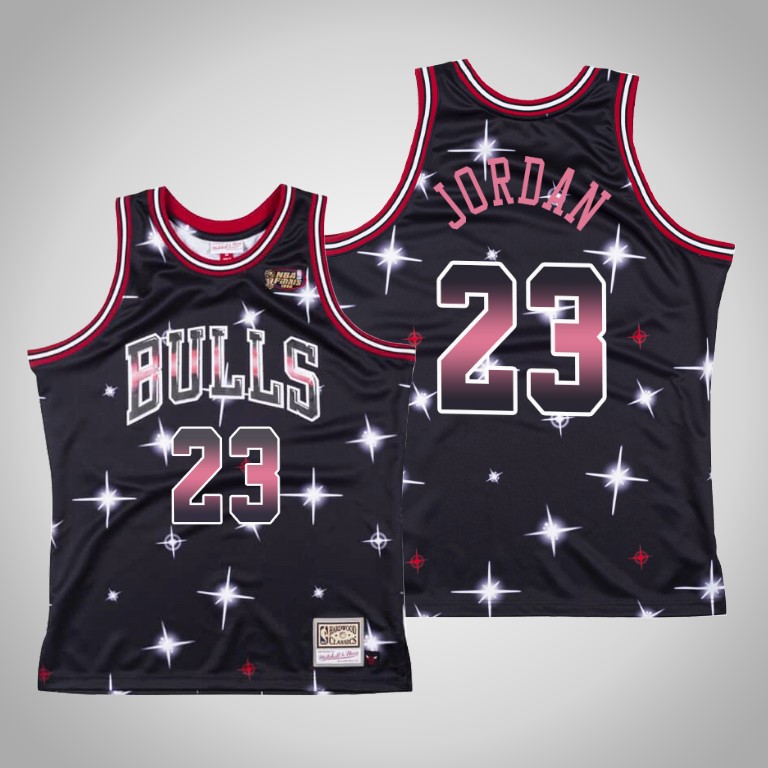 Men's Chicago Bulls #23 Michael Jordan Black Swingman Classic Airbrush Stitched Jersey