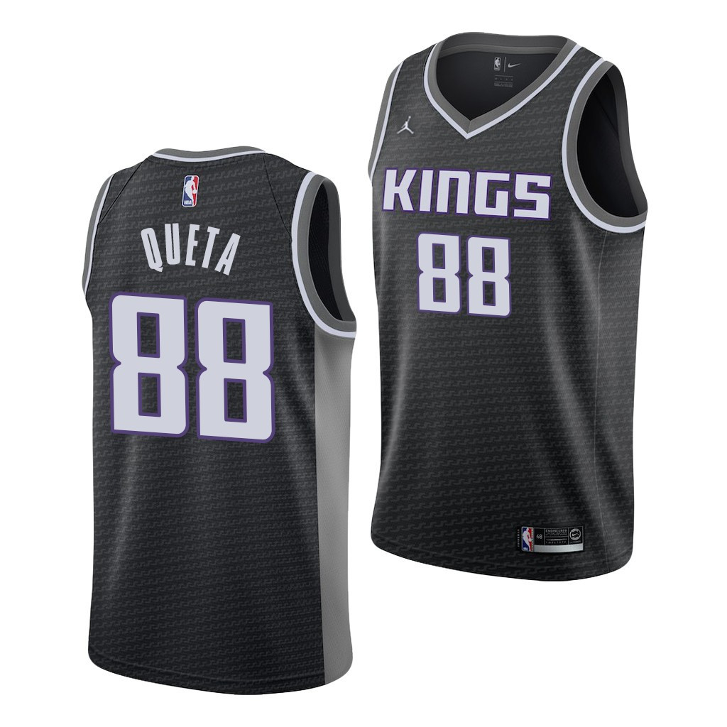 Sacramento Kings #88 Neemias Queta Black Stitched Basketball Jersey