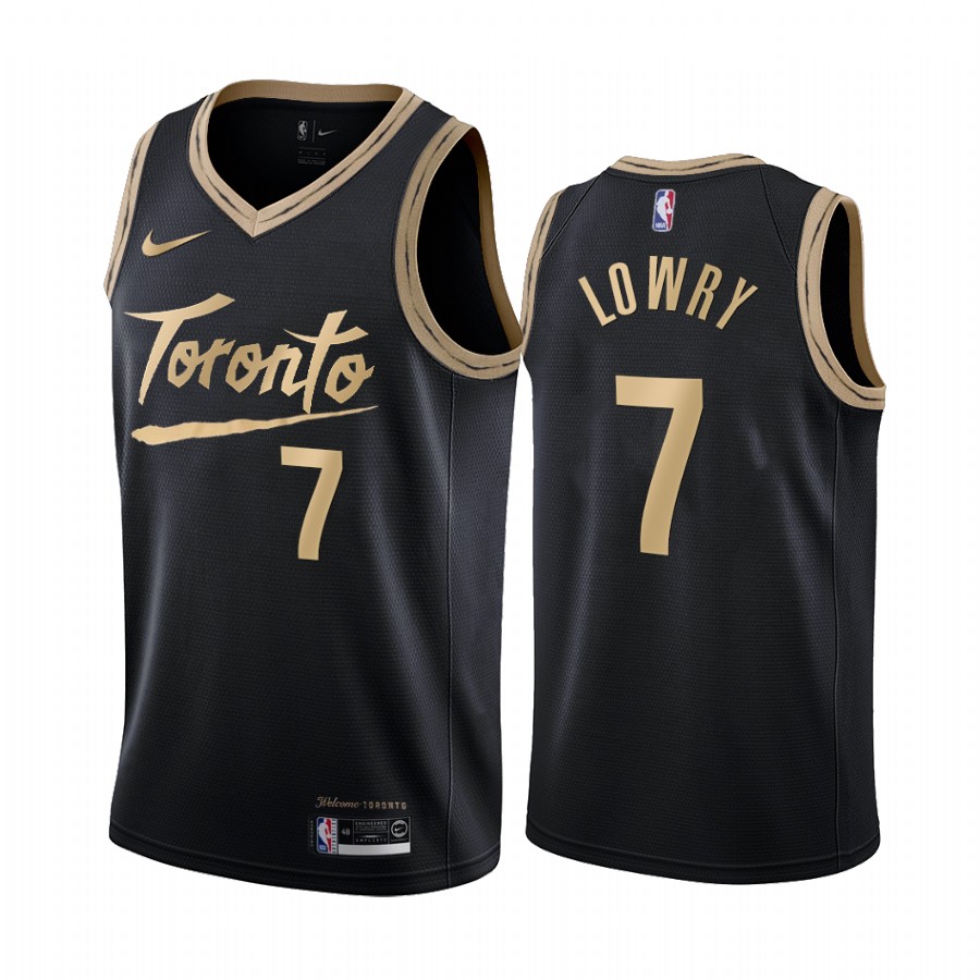 Men's Toronto Raptors #7 Kyle Lowry Black City Edition Stitched Jersey