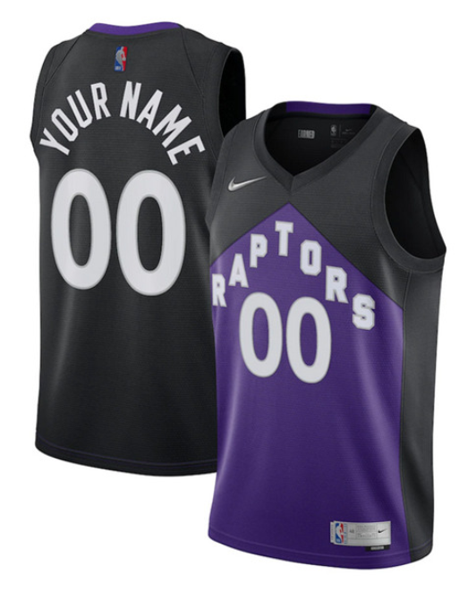 Men's Toronto Raptors Active Player Purple And Black Custom Stitched NBA Jersey