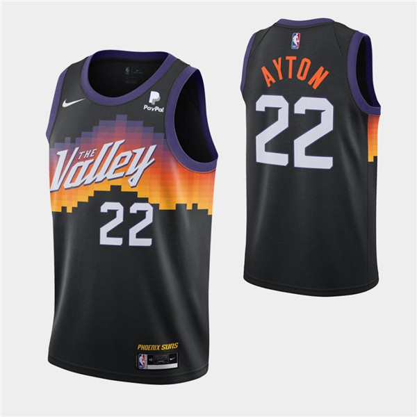 Men's Phoenix Suns #22 Deandre Ayton 2020 Black City Edition Stitched Jersey