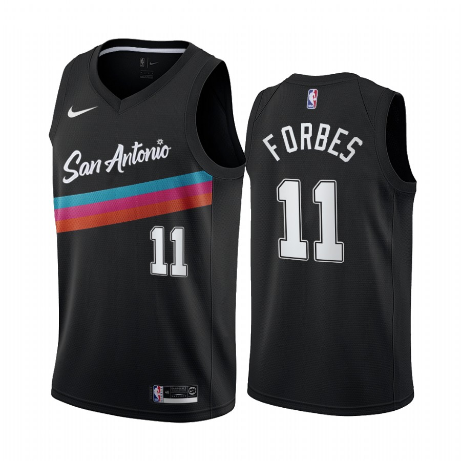 Men's San Antonio Spurs #11 Bryn Forbes 2020 Black City Edition Stitched Jersey